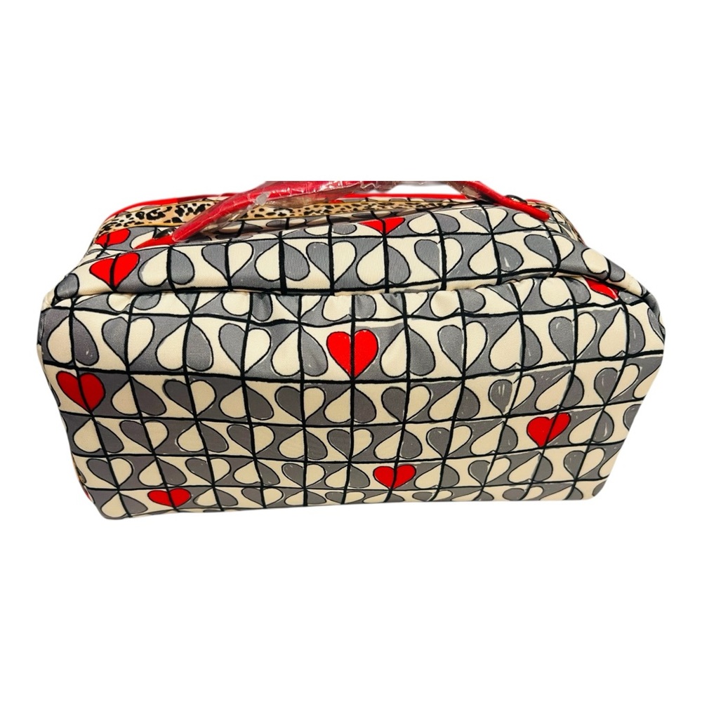 Brighton Wild Love Cosmetic Bag Travel Bag Hearts Leopard 9”W x 5”D x 4.5”H - Picture 4 of 5